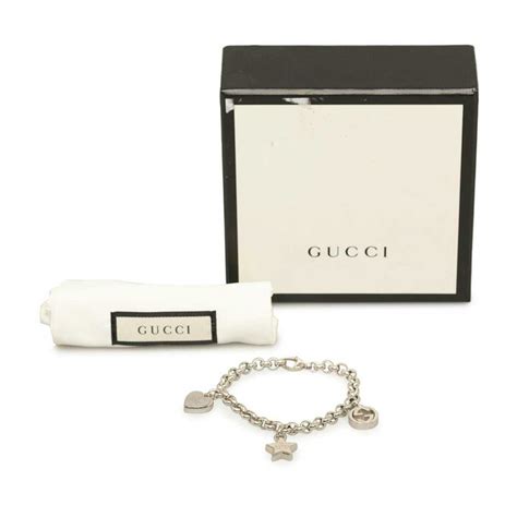 gucci heart charm bracelet|gucci interlocking g silver bracelet.